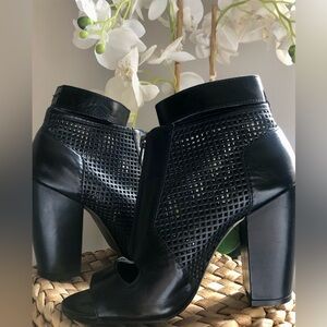 Kelsi Dagger for Anthropologie Black Leather Bea Shootie Bootie